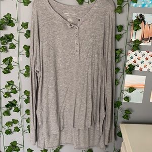 Artie henley long sleeve ribbed t-shirt tee button